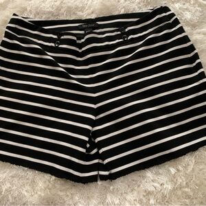 White House Black Market Black and White Striped Shorts